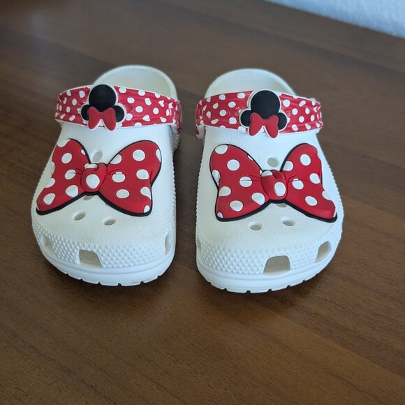 Crocs Disney Minnie Mouse Youth Girl’s Slip-On Clogs — Size 9 - Picture 4 of 7